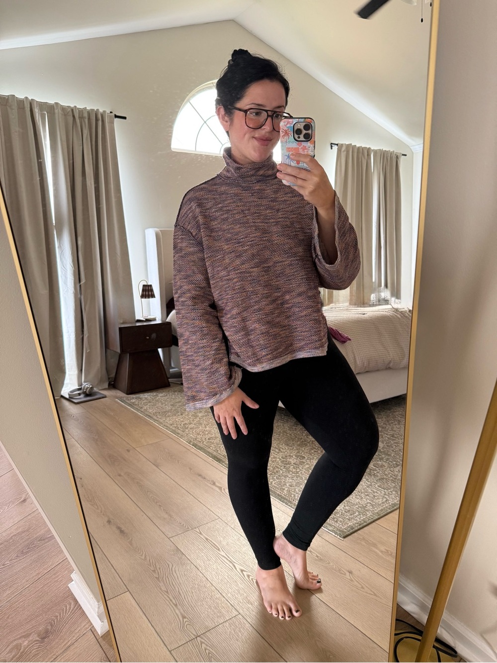 Free People Multicolor Heathered Turtleneck Sweater